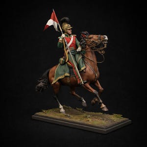 Napoleońska kawaleria ułanów polskich (STL) | Miniatura ułana konnego | Historyczny wydruk 3D | Model do gry bitewnej