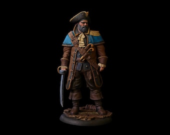 Piratkapten STL-fil – 3D-utskrivbar piratminiatyr för bordsspel och rollspel
