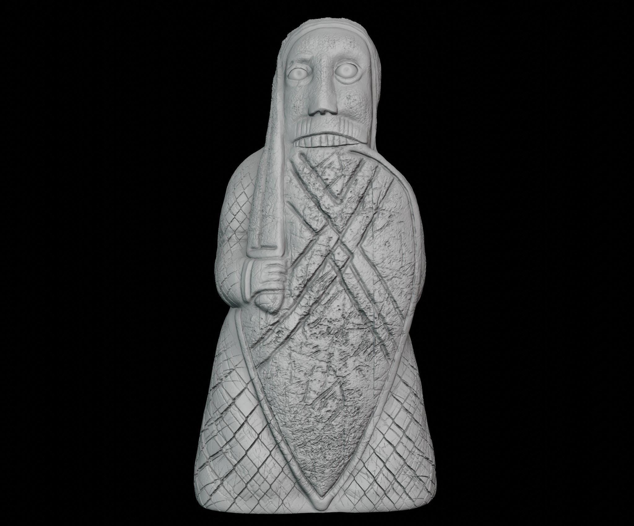 Isle of Lewis Chess Piece. Individual Isle of Lewis Chess Piece. 3D figure 50mm, 70mm, 90mm