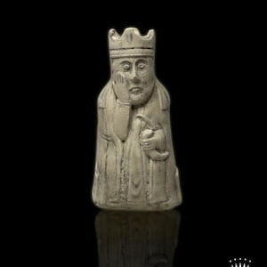Chess piece from the Isle of Lewis. Individual chess piece of the queen. Handmade