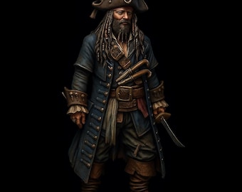 Piratkapten STL-fil – Mycket detaljerad 3D-utskrivbar figur