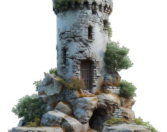 Fantasy Stone Tower STL File for 3D Printing