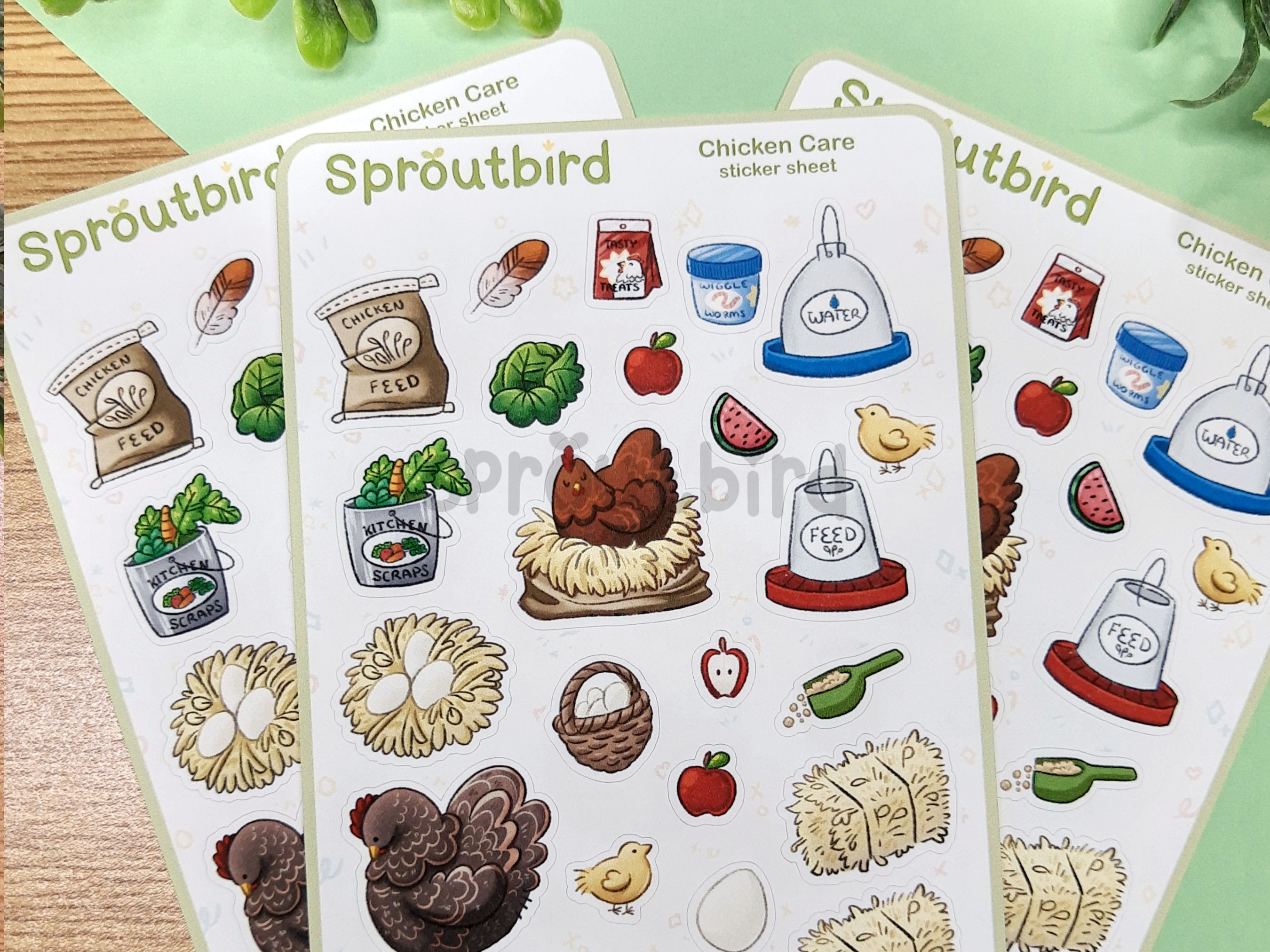 Chicken Care | Cute Chicken Tending Stickers | 3.5x5 Matte Sticker ...