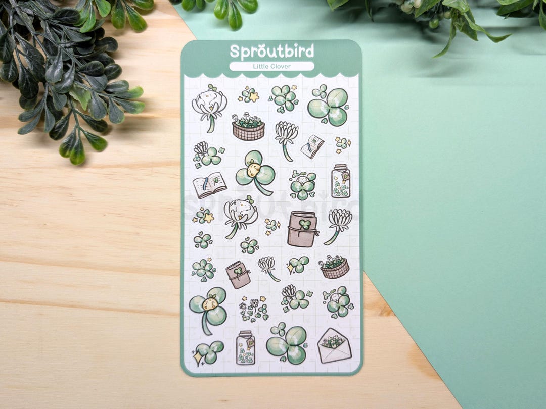 Little Clover | 3.5x6.5 Matte Sticker Sheet | Cute Stickers for ...