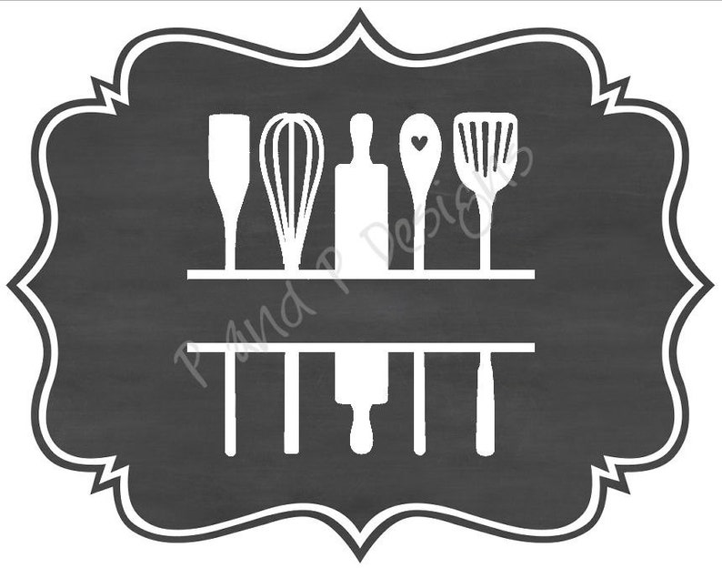 Download Split Kitchen Utensils SVG & PNG Instant Download | Etsy