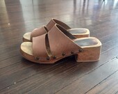 Vintage Wood Platform Sandals