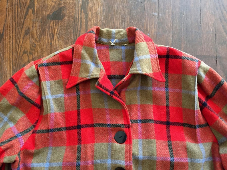 Vintage 1940s Wool 49er Plaid Jacket Women's | Etsy