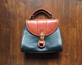 Vintage Liz Claiborne Pebbled Leather Boxy Purse