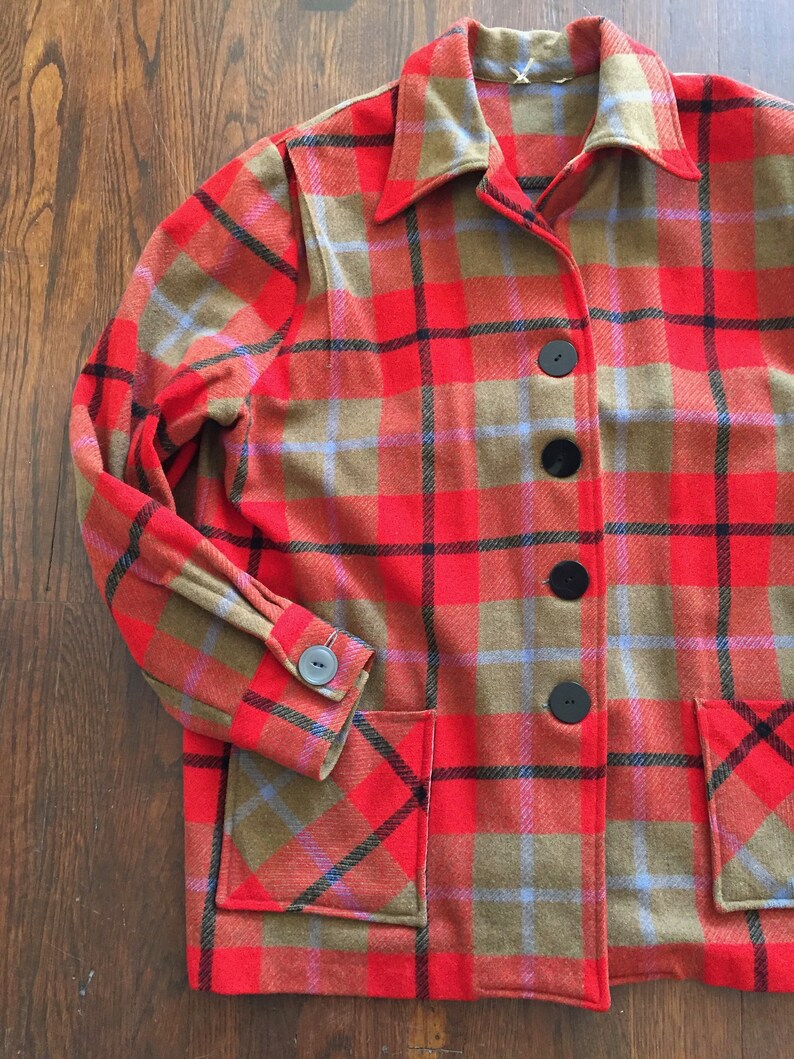 Vintage 1940s Wool 49er Plaid Jacket Women's | Etsy