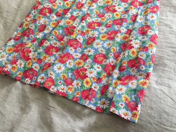 Vintage Cotton Floral Shift Dress with Pockets - image 2