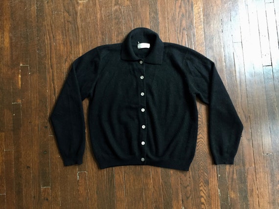 Vintage Black Cashmere Cardigan