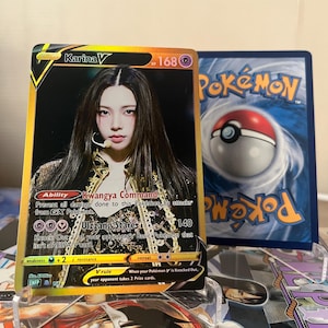 Tarjetas fotográficas holográficas KPOP V de la etapa final de Aespa / Set de tarjetas fotográficas de Pokémon de los 4 miembros