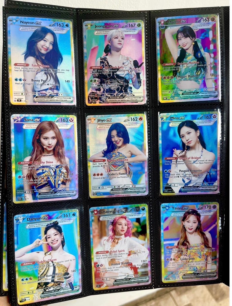 Twice Holographic KPOP GX Photocards | All 9 members Pokemon Photocard Set image 10