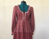 Gunne sax vintage 1970s womens midi dress