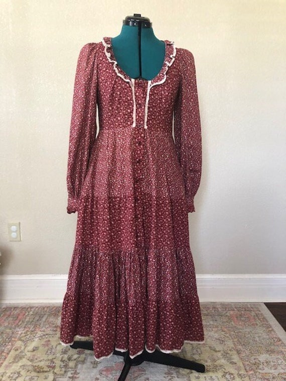 Gunne sax vintage 1970s womens midi dress - image 1