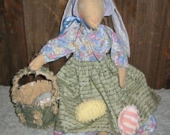 Bunny, Matilda Bunny, Rag Quilted Basket, Eggs E-Pattern, PDF, Downloadable Digital Pattern