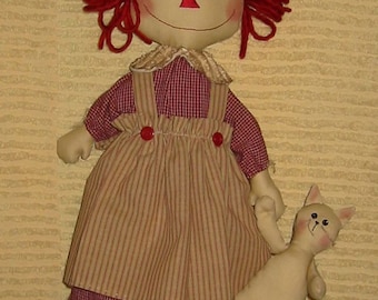 Raggedy Annie Doll Epattern, One Piece Doll, Downloadable Digital Pattern