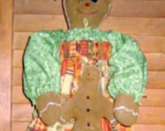 Gingerbread Bag Doll Holder E Pattern, PDF, Downloadable Digital Pattern