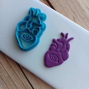 Occult heart with eye - Polymer clay cutter tool - Halloween vibes