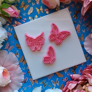 Frilly wing butterflies - Polymer clay cutter tool - Multiple sizes - Spring time cottage core designs