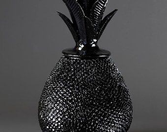 Black Enameled Piña (Pinapple) Large