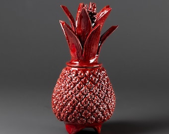 Red Enameled Piña (Pinapple) Small