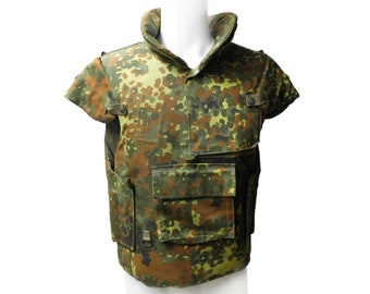 Authentic German Army Flecktarn Flak Vest: Bundeswehr Military Body Armor Protective Cover