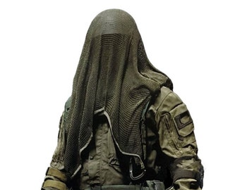 British army KeffIyeh Net Mesh Neck Scarf, 100% cotton olive green, Military masking Scarf.
