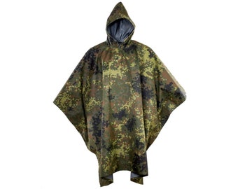 Original Bundeswehr Poncho, Cloak/Tent  flecktarn camo, in a good condition.