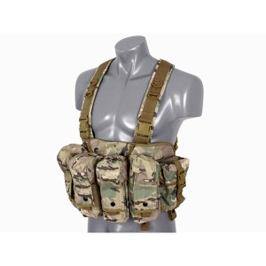 Multicam Tactical Vest, AK Mag Chest Rig, Airsoft Cosplay