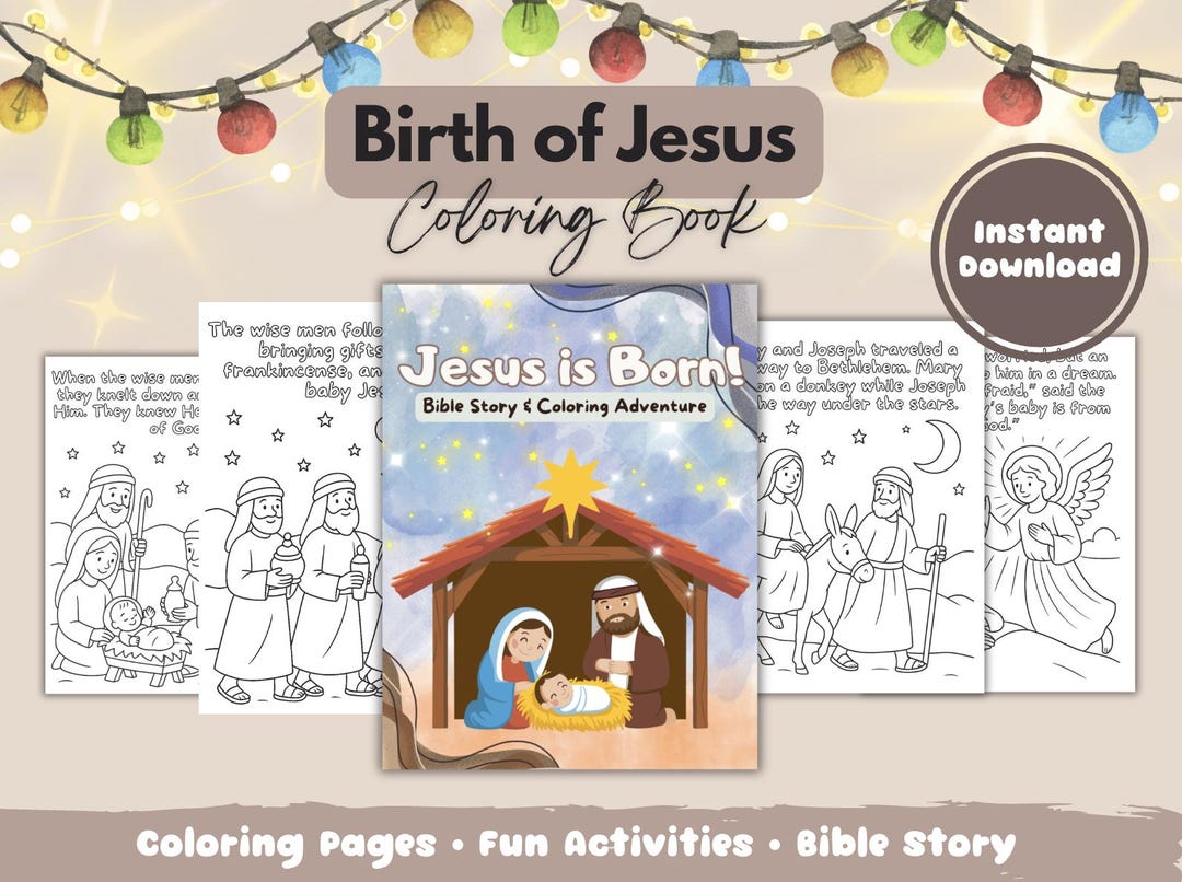 Story of Jesus’ Birth Coloring Pages | Bible Christmas Coloring Book ...