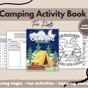 Camping Activity Book for Kids | 25-Page Fun Camping Kids Activity Book | Camping Journal for Kids