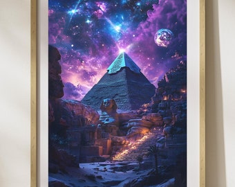 Celestial Pyramid Digital Art – Orion Constellation Alignment With