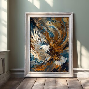 Impresión de águila calva, póster de arte de pared de águila americana, fotografía de animales de aves, minimalista, decoración de pared de aves majestuosas, descarga digital imprimible