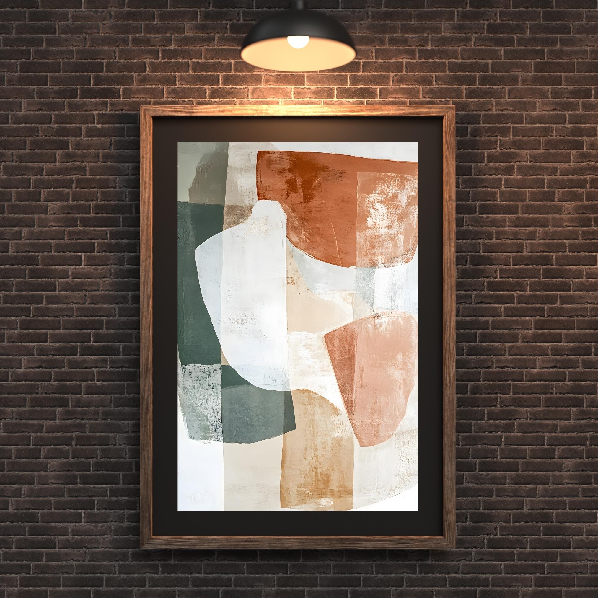 Minimalist Abstract Art Print – Organic Shapes in Earth Tones, Modern ...