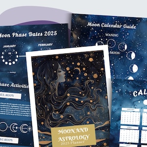2025 Moon Astrology Planner: Track Lunar Phases & Planetary Movements, Monthly Insights, Ideal for Astrology Enthusiasts, Includes Calendar