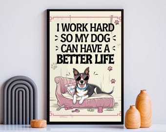 Funny Dog Art Print: Minimalist Pet Lover Decor (Digital Download)