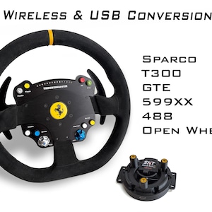 Conversion kit for Thrustmaster wheels | Bluetooth and USB adapter | display support | Simagic, Moza, Fanatec, Asetek, Logitech supported