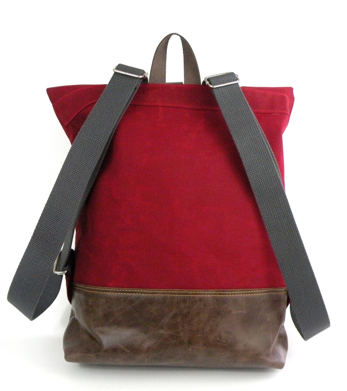 Waxed Canvas Backpack Leather and Canvas Bag Large Work Etsy