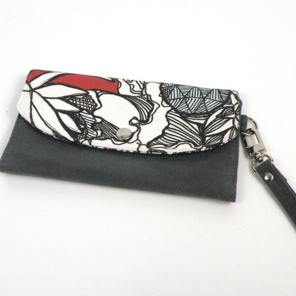 Grey Waxed Canvas / Women's Wallet / Wristlet