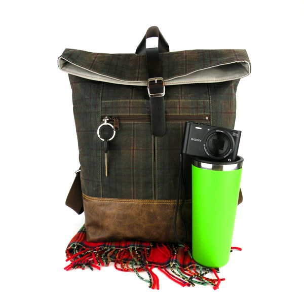 embroidered bar canvas daypack