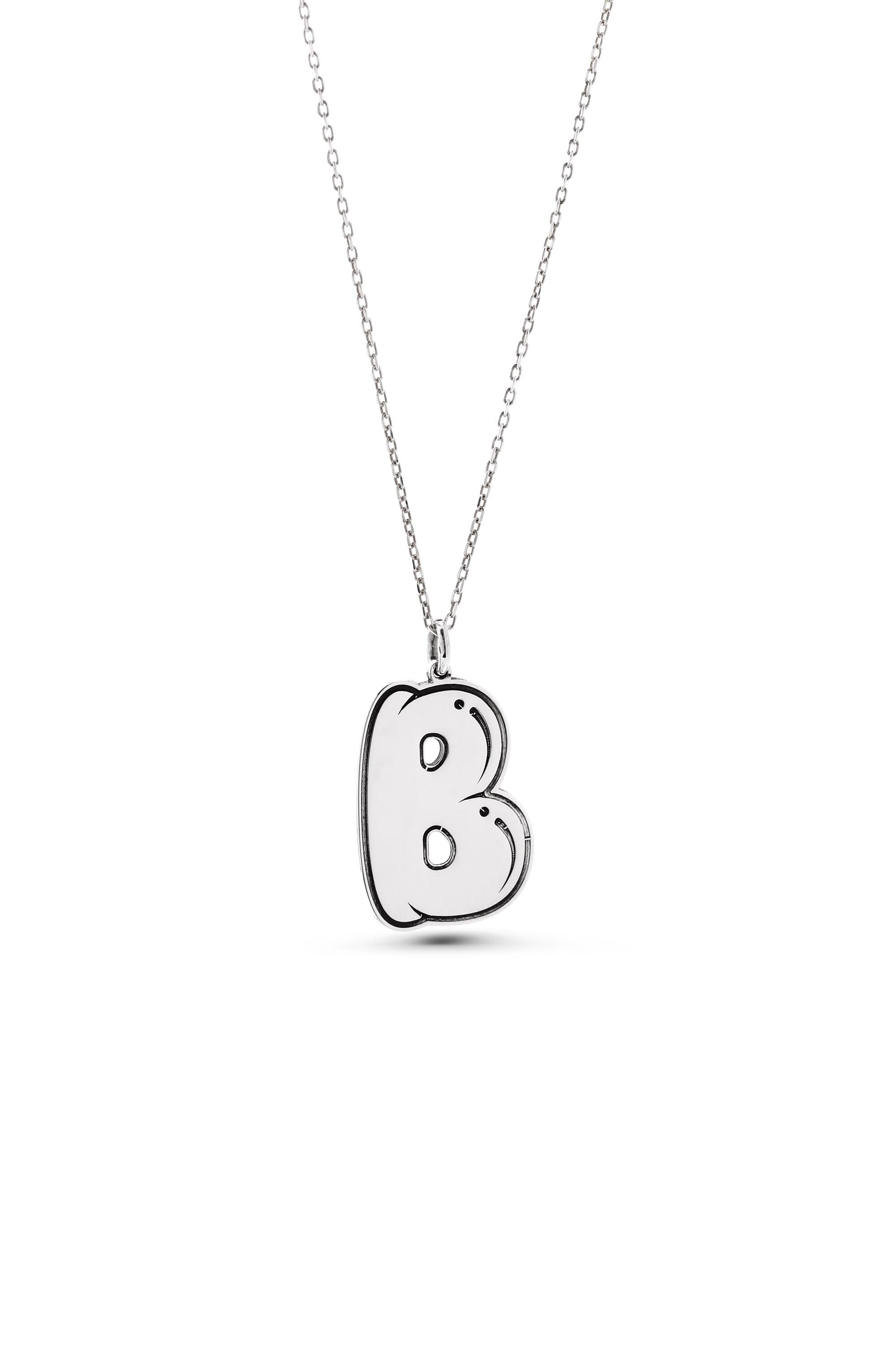 Minimalist Bubble Letter Necklace - Personalized Initial Jewelry | Handmade Engraved Gifts