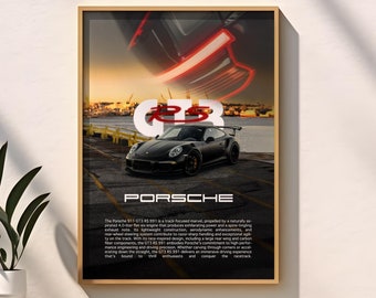 Porsche GT3RS 991 Poster | Cinematic Sports Car Art (PNG Download)