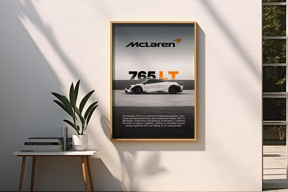 McLaren 765LT Cinematic Poster | Car Poster | Sports Car Art | High Quality Poster | Supercar Print | Wall Art | Wall Decor | Home Decor