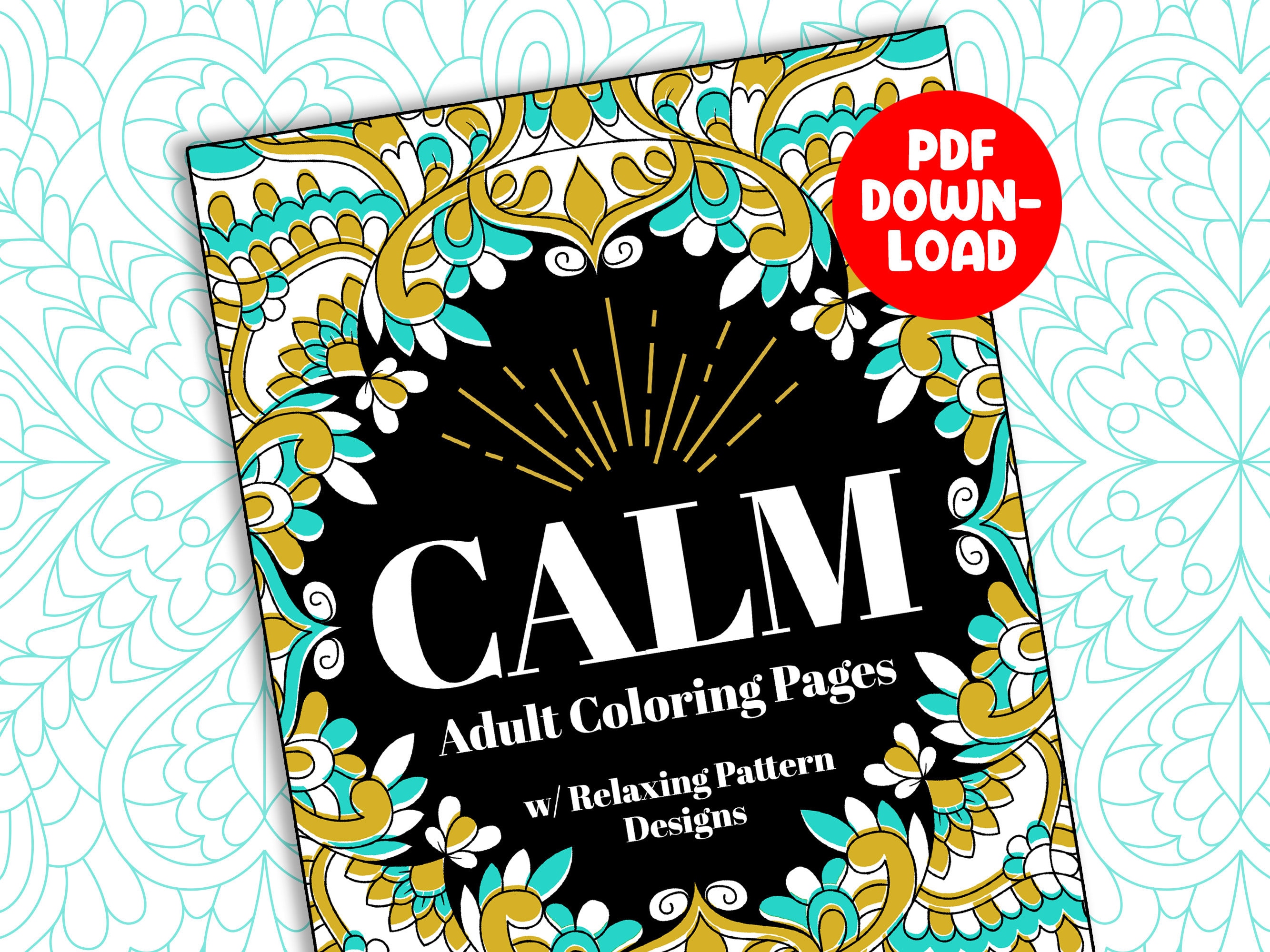50 Adult Coloring Pages with Relaxing Pattern Designs [PDF Printable Coloring Sheets] - Image 1