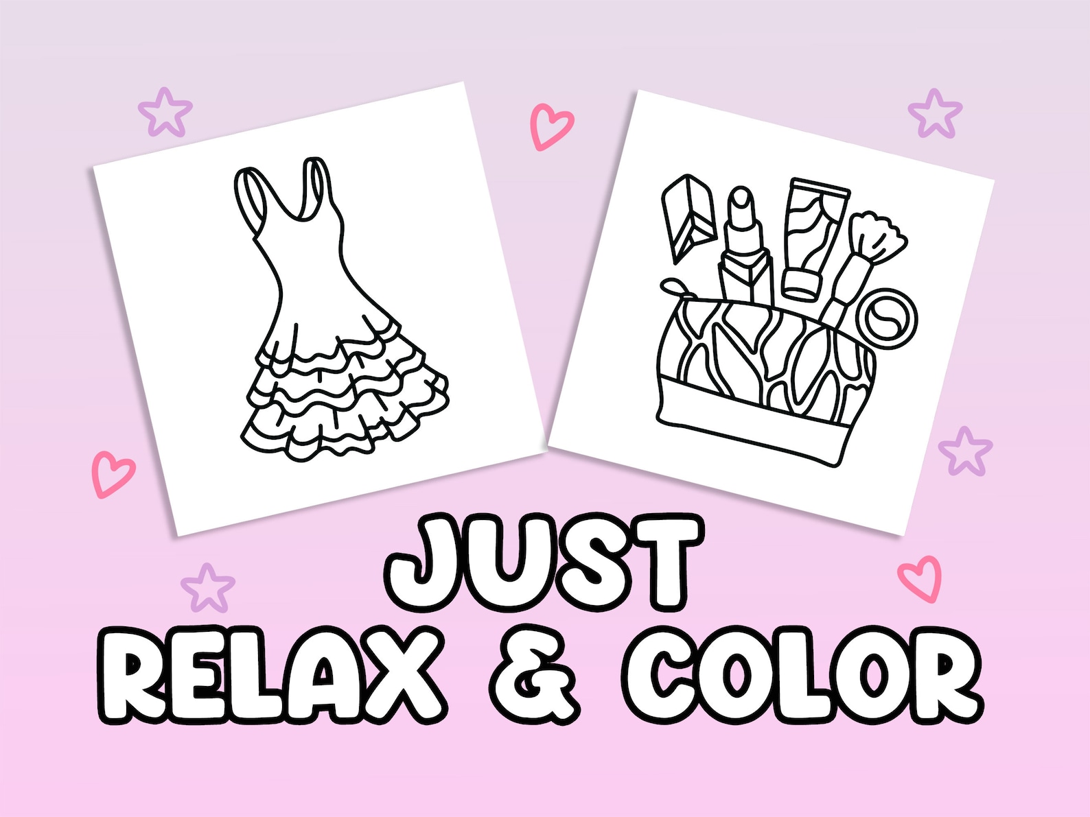 40 Bold and Easy Coloring Pages for Adults and Kids: Girls Night Out ...
