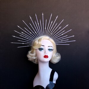 7&quot; Silver Halo Crown Headpiece with Crystals