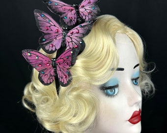 Purple Butterfly Headband With Crystals - Etsy display picture 2
