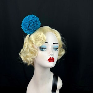 Turquoise Pom Pom Headband