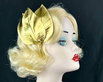 Bandeau à la feuille d'or, feuilles d'or grecques, casque de costume, accessoire de cheveux de mariée